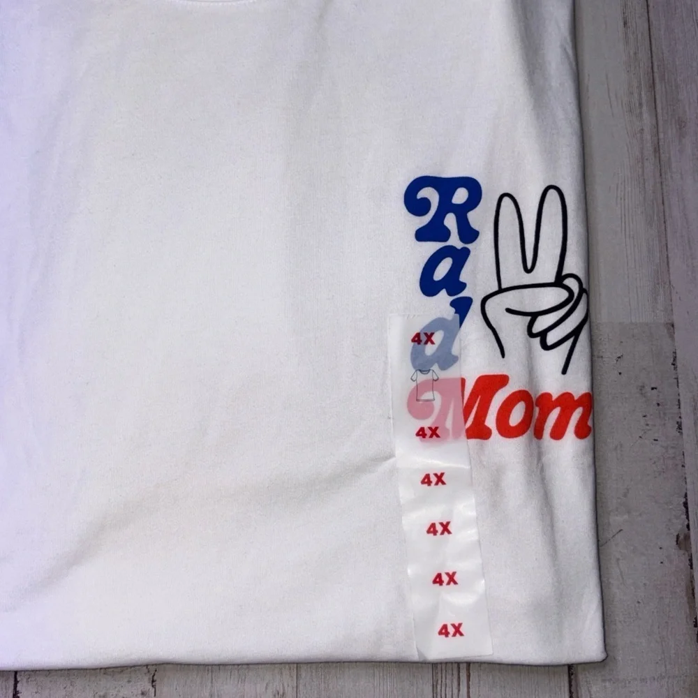 Old Navy Women’s Size 4x White Cotton (Rad Mom)- T-shirt NWT! - Picture 9 of 15